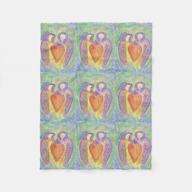 Loving Kind Guardian Änglar Art Fleece Blankets (Framsidan)
