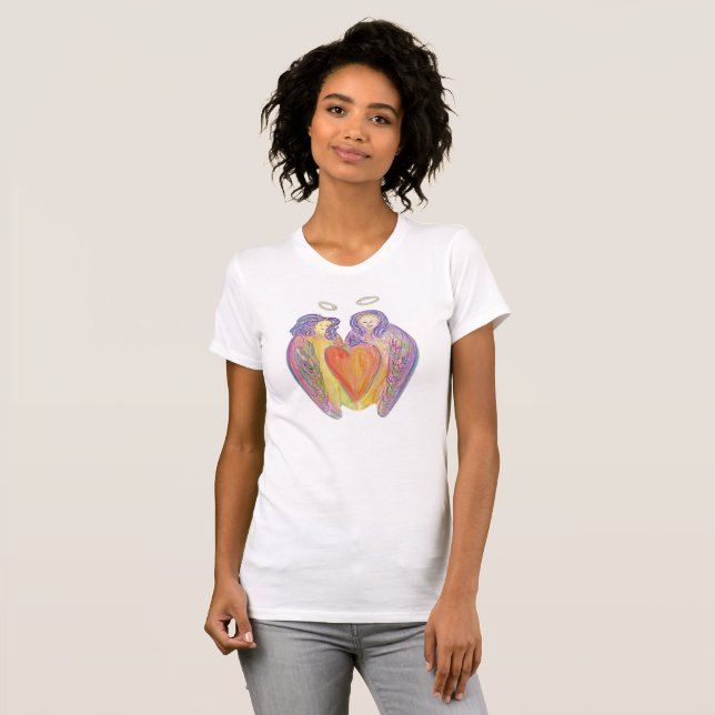 Loving Kind Guardian Änglar Art Women's T-Shirts (Hel framsida)