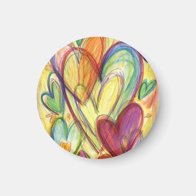 Loving Lagning Hearts Art Anpassningsbar Fridge Ma Magnet (Framsidan)