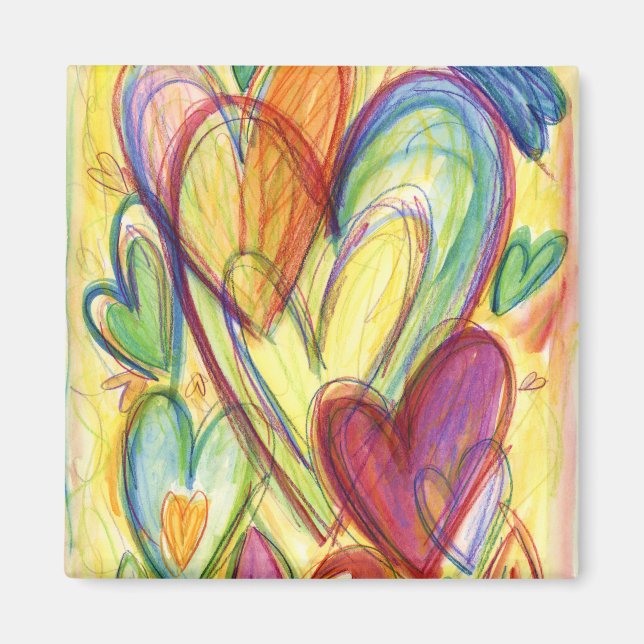 Loving Lagning Hearts Art Anpassningsbar Fridge Ma Magnet (Framsidan)