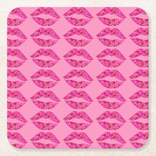Loving Läppar 01 Underlägg Papper Kvadrat