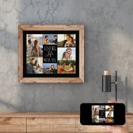 Loving Life med dig 7 Photo Collage | Svart Poster