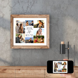 Loving Life med dig 7 Photo Collage | Vit Poster