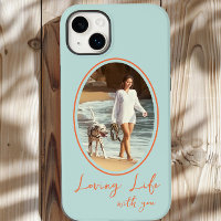 Loving Life med Mint Orange Oval Framfoto