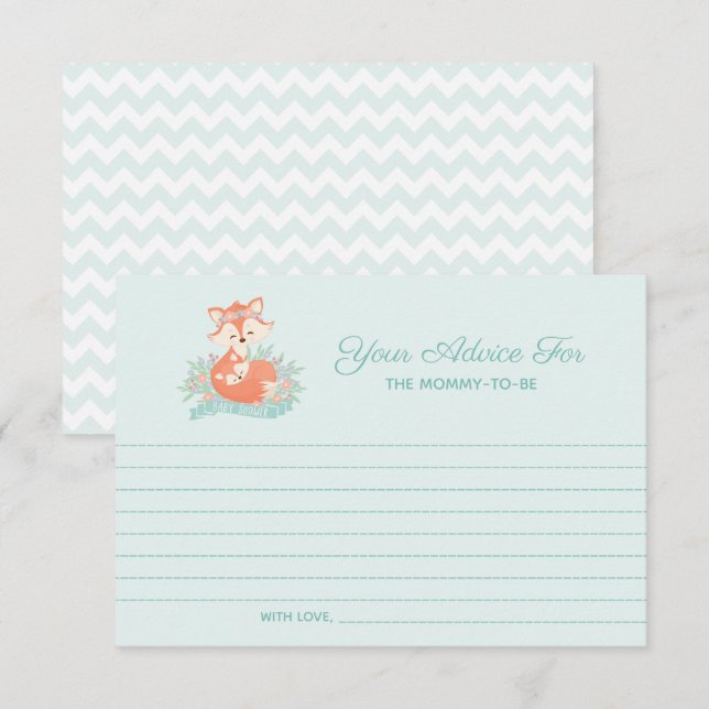 Loving Mamma and Baby Fox Boy Shower Advice Inbjudningar (Fram/baksida)