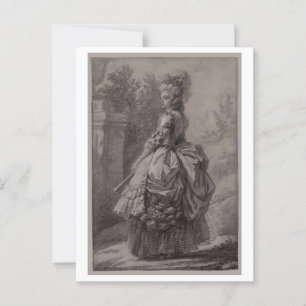 Loving Marie Antoinette i Park ca 1780-1781 Vykort