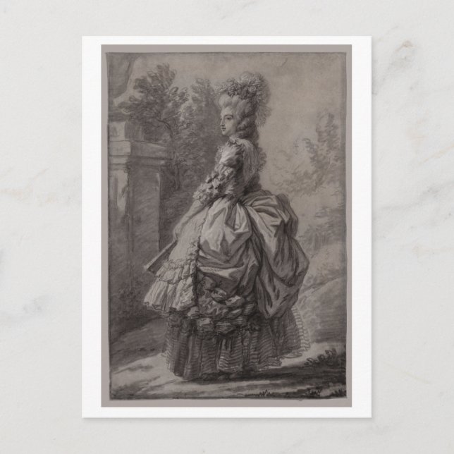 Loving Marie Antoinette i Park ca 1780-1781 Vykort (Framsida)