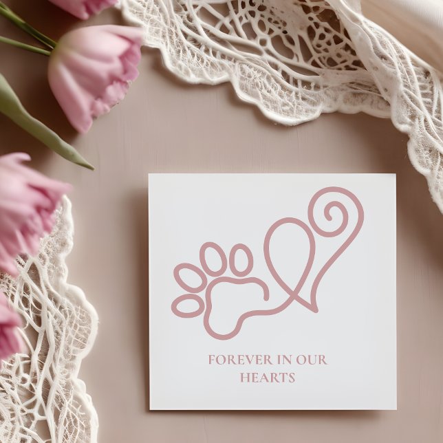 Loving Memorial Pet Paw Print & Heart Together Stämpel (Loving Memorial Pet Paw Print & Heart Together Rubber Stamp. )