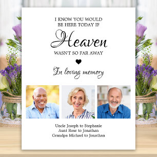 Loving Memory 3 Photo Collage Memorial Bröllop Poster