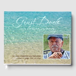 Loving Memory Beach Vatten Shore-begravningsfoto Gästböcker