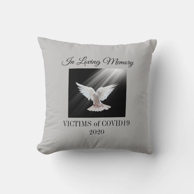 Loving memory, Covid 19 offer, grått Kudde (Framsida)
