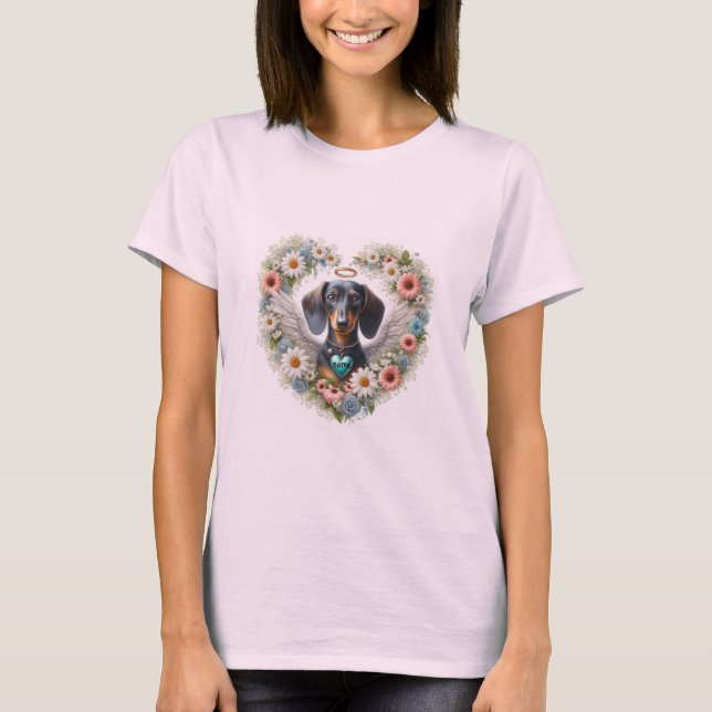 Loving Memory Dachshund T Shirt (Framsida)
