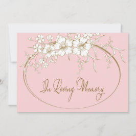 Loving Memory Elegant Blommigt Guld Memorial Inbjudningar