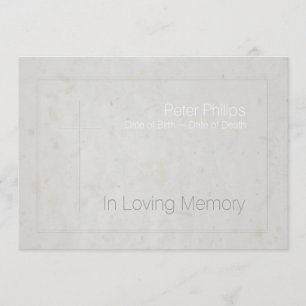 Loving Memory Embossed Kor 1 Funeral Inbjudan