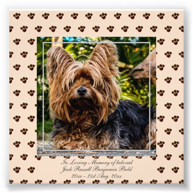 Loving Memory Jack Russell PHOTO Named Keepsakie Fototryck (Framsidan)