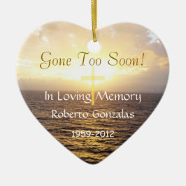 Loving Memory Memorial Heliga Kor Julgransprydnad Keramik