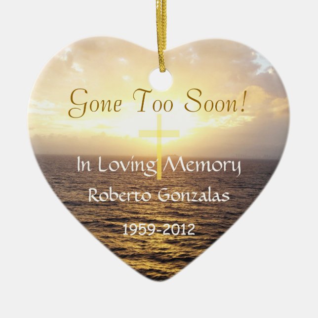 Loving Memory Memorial Heliga Kor Julgransprydnad Keramik (Framsidan)