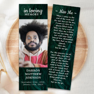 Loving Memory Memorial Photo Funeral Dikt Bookmark Litet Visitkort