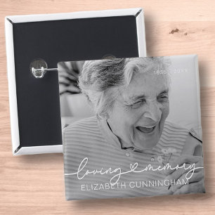 Loving Memory Modern Elegant Heart Photo Knapp
