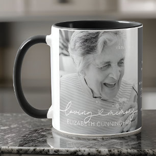 Loving Memory Modern Elegant Heart Photo Memorial Mugg