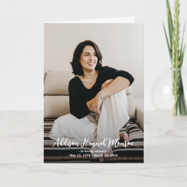 Loving Memory Namn Photo Memorial Program (Framsida)