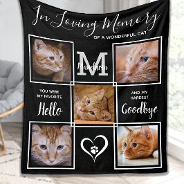 Loving Memory Personlig Cat Pet Photo Memorial Fleecefilt