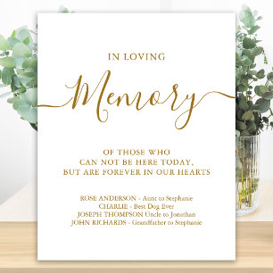 Loving Memory Personlig Guld Bröllop Memorial Poster