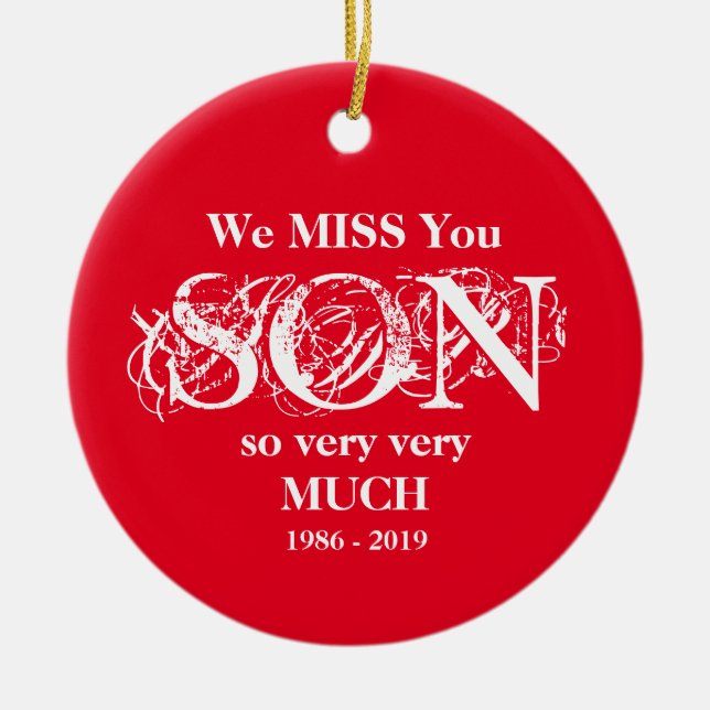 Loving Memory Personlig Son Memorial Ornament (Framsidan)