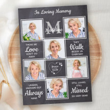 Loving Memory Photo Collage Funeral Sympathy