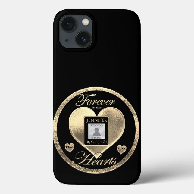 Loving Memory Photo Heart Guld (Baksida)