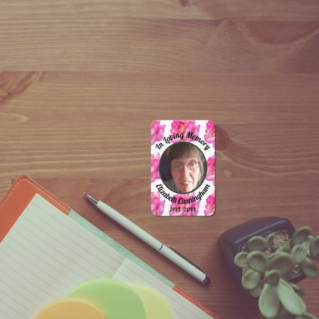 Loving Memory Photo Rosa ros med Dikt Memorial (Skapare uppladdad)