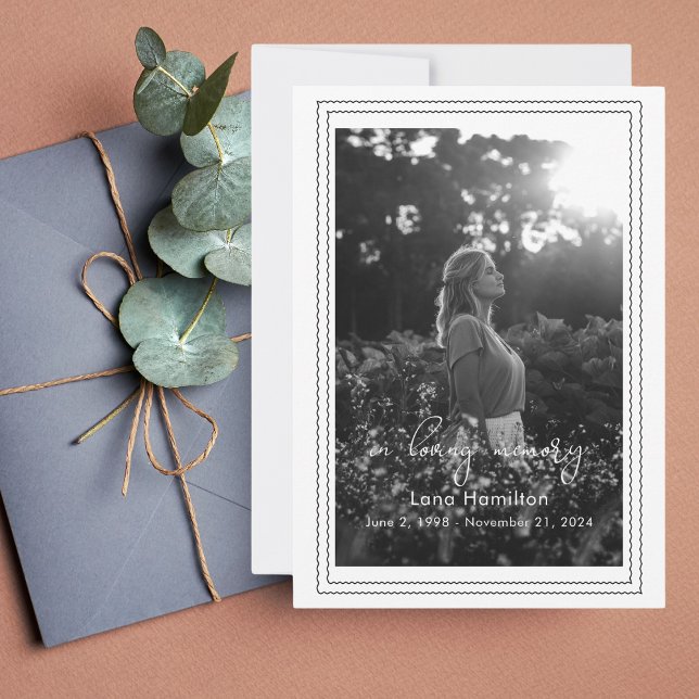 Loving Memory Script Framed Photo Funeral Program (Skapare uppladdad)