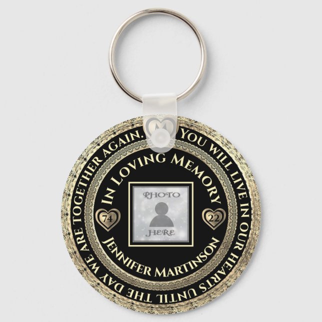 Loving-minne för fotominnesminne nyckelring (Framsida)