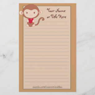 Loving Monkey Stationary Brevpapper