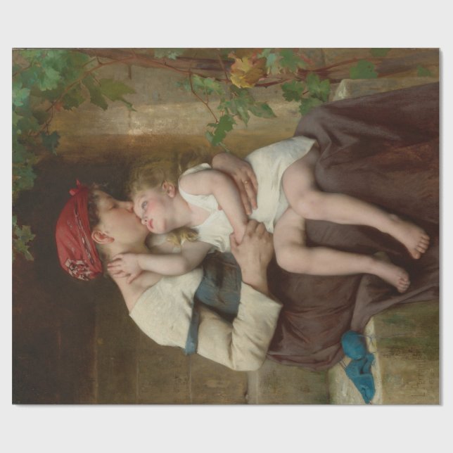 Loving Mor med sitt fosterbarn (Perrault) Presentpapper (Platt)