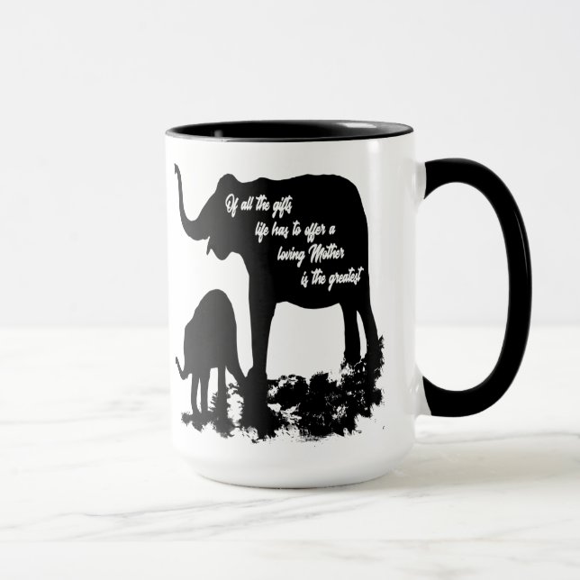 Loving Mor Quote Elephants Mugg (Höger)