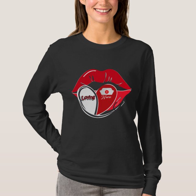 Loving Nurse - Hett FUNNY - Health Day - 7:e April T Shirt (Framsida)