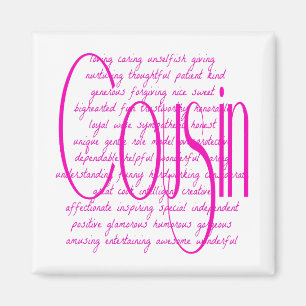 Loving Ord för en kusin Magnet