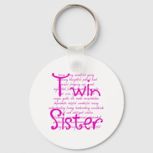 Loving Ord för Twin Sister Nyckelring