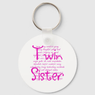 Loving Ord för Twin Sister Nyckelring