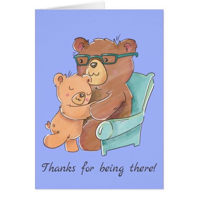 Loving Pappa Björn med baby björn Fars dag Hälsningskort (Framsidan)