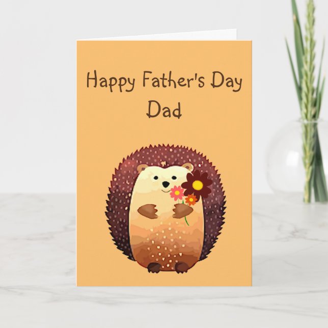 Loving Pappa Cute Hedgehog Animal Kort (Framsida)