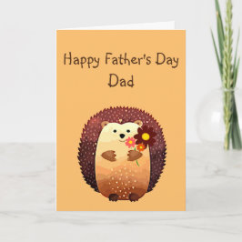 Loving Pappa Cute Hedgehog Animal Kort