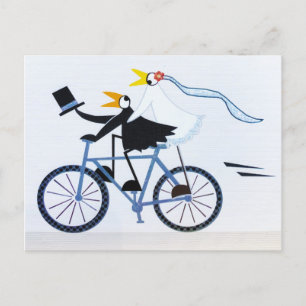 Loving par av lustig Bride och Groom Helg Vykort