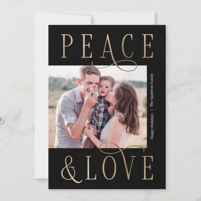 Loving Peace Editable Färg Helgdag Photo Card Julkort (Framsida)