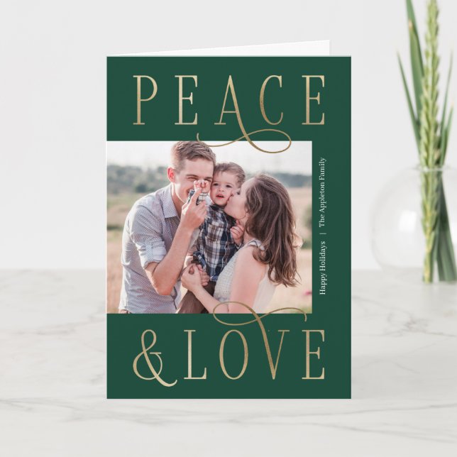 Loving Peace Editable Färg-mappat Helgdag-kort Helgkort (Framsida)