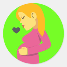 Loving Pregnant Mamma Emoji Runt Klistermärke