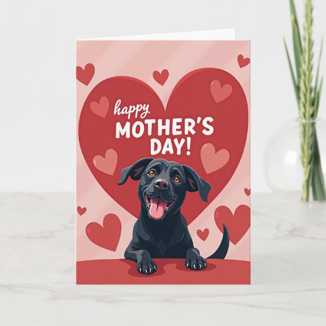 Loving Puppy Mothers Day Heart Card Kort (Framsida)