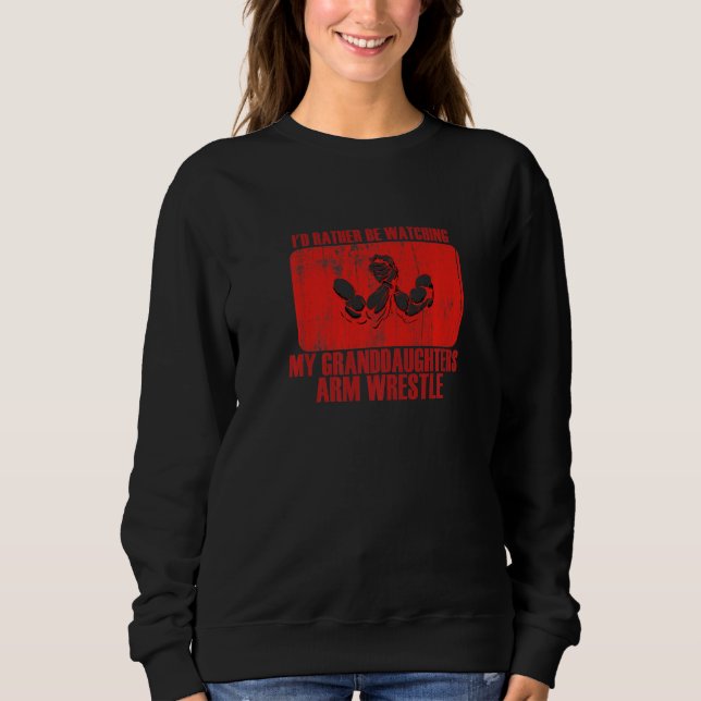 Loving Rather Be Watching Granddaughters Arm Wrest T Shirt (Framsida)