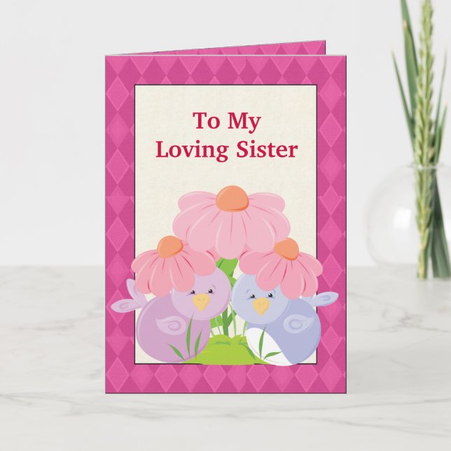 Loving Sister-hälsningskort Kort (Framsida)